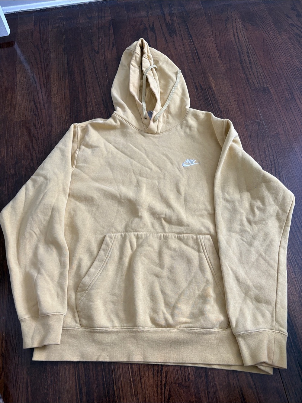 Nike Men's Light Yellow Pullover Hoodie